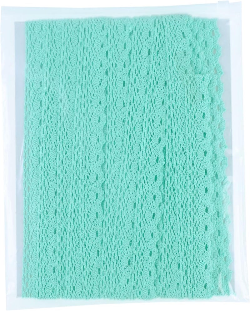 DYSHIPEN 20 Yards x 1 Inch Lace Ribbon Vintage Lace Trim Crochet Cotton Lace Edge for Christmas Package DIY Sewing Wedding Bridal Dress,Costume,Crafts and Sewing (Green) - Image 3